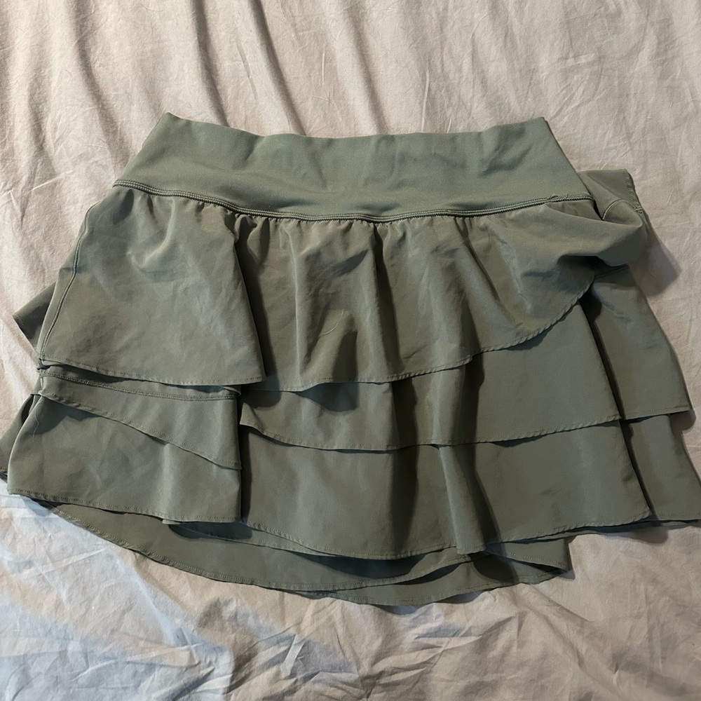 Aerie Green Tiered Skirt